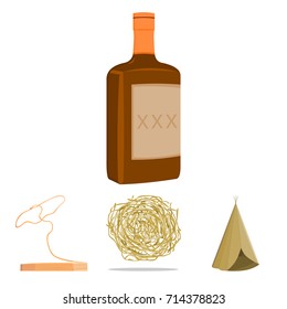 Roll-field, Indian wigwam, lasso, whiskey bottle. Wild West set collection icons in cartoon style vector symbol stock illustration web.