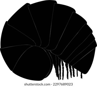 rollie pollie pill bug silhouette