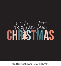 Rollin para o Natal, projetos gráficos ondulados vintage