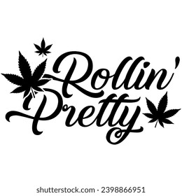 rollin bonito diseño gráfico vectorial negro y archivo de corte