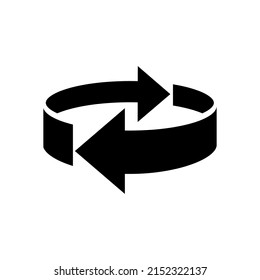 Rolling Arrows Icon. Refresh or Repeat, Circulation Symbol - Vector, Sign for Design, Presentation, Website or Apps Elements.