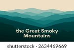 The rolling Blue Ridge Mountains in the Great Smoky Mountains National Park, captured at sunrise with a soft mist rising from the valleys