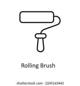 Rolling Brush Vector Outline Icon Design illustration. Design and Development Symbol on White background EPS 10 File