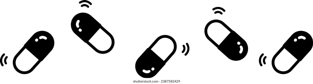 Rolling Capsules Isolated Vector Illustration