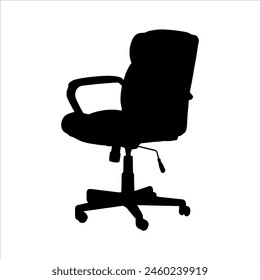 Rolling chair silhouette isolated on white background. Chair icon vector illustration design.