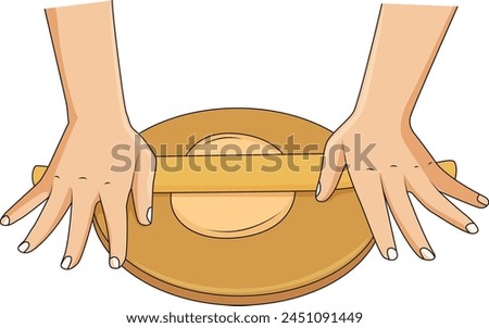 Rolling chapatti isolated on white background