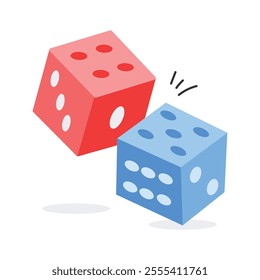 Rolling dice game icon, perfect for gaming