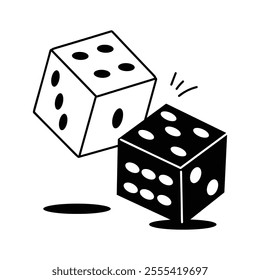 Rolling dice game icon, perfect for gaming