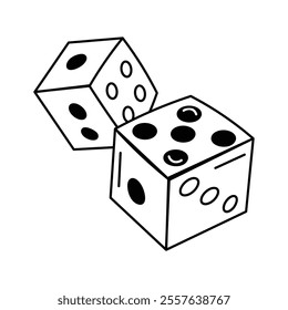 Rolling dice game icon, perfect for gaming