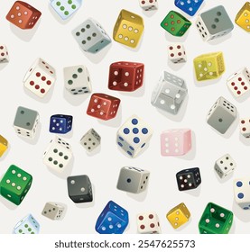 rolling dices patterndifferent types dice game icon gambling poker cubes casino win dices isolated on white background