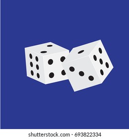 Rolling dices, vector illustration.