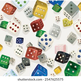 rolling different types dice game icon gambling poker cubes casino win dices isolated on white background