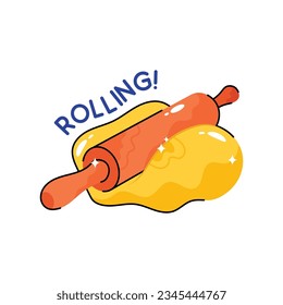 Rolling doodle vector filled outline Sticker. EPS 10 file