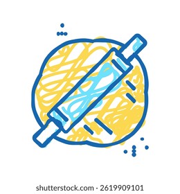 rolling dough doodle icon sketch vector. rolling dough sign. isolated symbol illustration