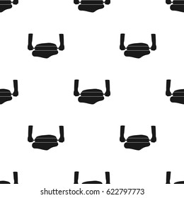 Rolling the dough icon in black style isolated on white background. Pizza and pizzeria pattern stock vector illustration.