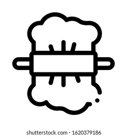 Rolling Dough Icon Vector. Outline Rolling Dough Sign. Isolated Contour Symbol Illustration