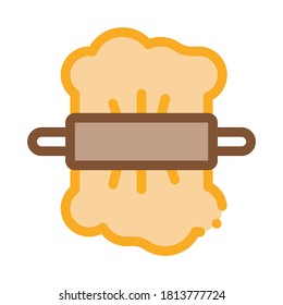 Rolling Dough Icon Vector. Outline Rolling Dough Sign. Isolated Contour Symbol Illustration