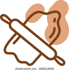 Rolling dough, illustration, vector, on a white background.