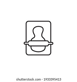 Rolling dough simple thin line icon vector illustration