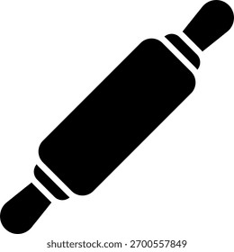 Projeto de vetor de massa de rolamento em estilo moderno, preparação de massa e conceito de processo de cozedura, cozinha de cozinha ilustração. Ícone de Glifo