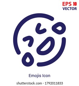 Rolling emoji outline vector icon. Thin line emoji icon, flat vector simple element illustration from editable emoji concept. Eps10 vector illustration.