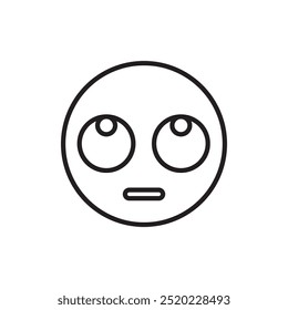 Rolling eyes emoji vector symbol illustration