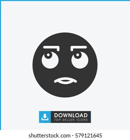 rolling eyes emoticon icon illustration isolated vector sign symbol