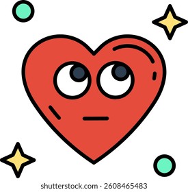 Rolling eyes Line vector Icon Design