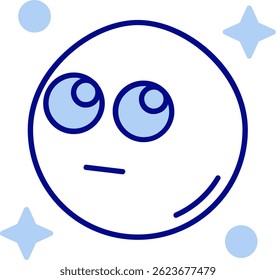 Ojos rodantes Línea Vector Icon Design