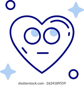 Ojos rodantes Línea Vector Icon Design
