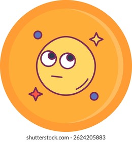 Ojos rodantes Línea Vector Icon Design