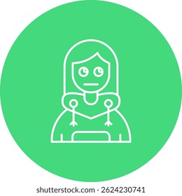 Ojos rodantes Línea Vector Icon Design