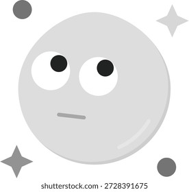 Rollende Augen Linie Vektor Symbol Design