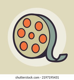  Rolling Film Cinema Vintage Illustration