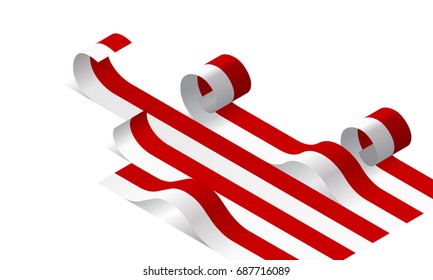 Rolling flag of Indonesia, vector illustration
