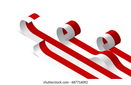 Rolling flag of Indonesia, vector illustration