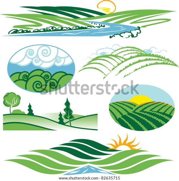 Rolling Green Hills Stock Vector (Royalty Free) 82635715