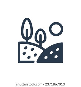 Rolling Hill Landscape Vector Icon Illustration