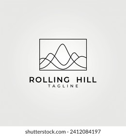 rollendes Logo der Berglinie, Vintage-Vektorgrafik-Design