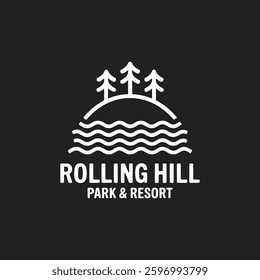 Rolling hill logo design template