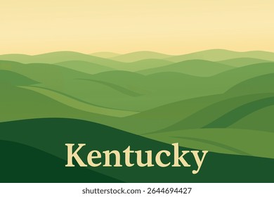 As colinas da região de Bluegrass em Kentucky oferecem uma paisagem tranquila e pitoresca, especialmente ao entardecer, criando um ambiente sereno e relaxante para os amantes da natureza e exploradores