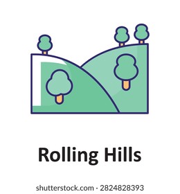 Rolling Hills Vector Icon which can easily modify or edit

