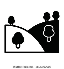 Rolling Hills Vector Icon which can easily modify or edit

