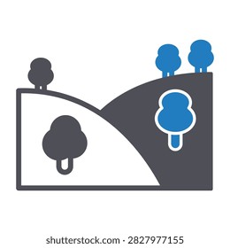 Rolling Hills Vector Icon which can easily modify or edit


