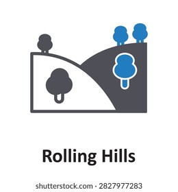 Rolling Hills Vector Icon which can easily modify or edit

