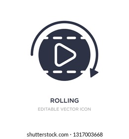 rolling icon on white background. Simple element illustration from Multimedia concept. rolling icon symbol design.