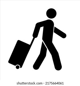 Rolling luggage icon for passengers. vector. sign, symbol - Shutterstock ID 2175664061