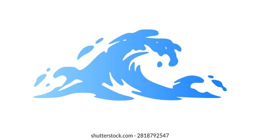 Rolling Ocean Wave Crest Surf Water Splash Design