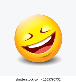 Rolling on the floor laughing emoticon - emoji - vector illustration