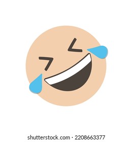 Rolling on the floor laughing. funny yellow emoticon. emoji. isolated in white background. for emoticon characters design collection. for ui interface